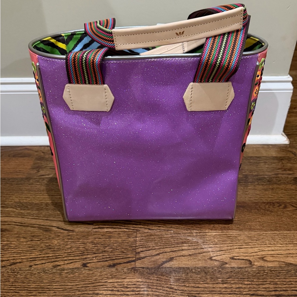 🩷PRICE DROP
Consuela NWT Purple Glitter Tote!  Beautiful colors with embroidery!